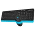 Клавиатура + Мышь A4 Fstyler FG1010 клав:черный/синий мышь:черный/синий USB Multimedia