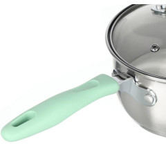 Ковш нерж. Daniks Гринери, индукция, силикон.руч., 1,7 л.(SD-23-16SP)