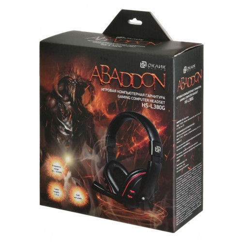 Гарнитура Oklick HS-L380G черный/красный