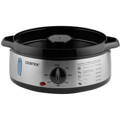 Пароварка CENTEK CT-1457, 9 л., серебро/черный
