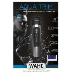 Машинка для стрижки Wahl Aquatrim черный/серебристый