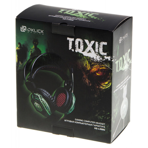 Гарнитура Oklick HS-L500G TOXIC черный 2.2м
