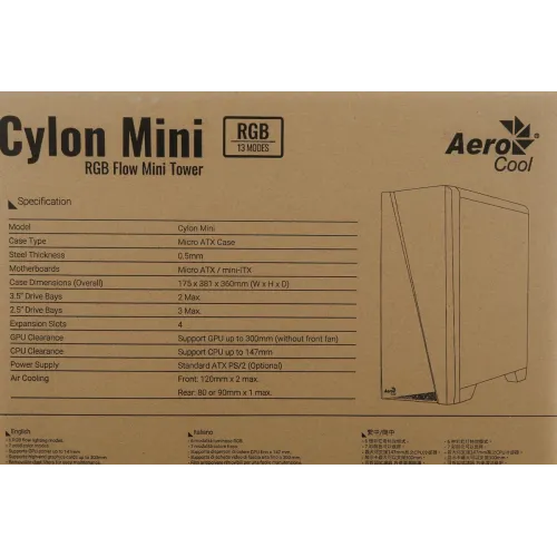 Корпус Aerocool Cylon Mini белый без БП