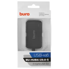 Коммутатор USB 3.0 Buro BU-HUB4-U3.0-S 4порт. черный