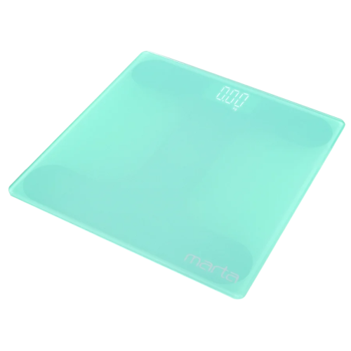Весы напольные электронные MARTA MT-SC3600, светлая яшма (бирюзовый)