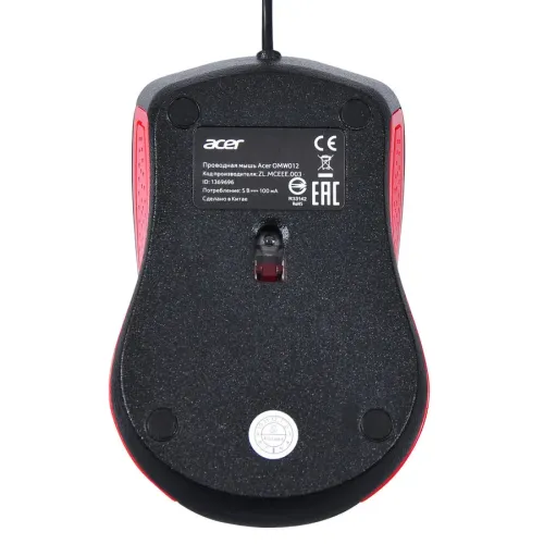 Мышь Acer OMW012 черный/красный