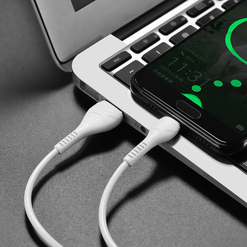 Кабель USB 3.0 A вилка - Type C 1 м HOCO X37 Cool Power 1m 3A усиленный белый