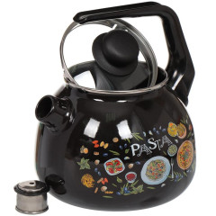 Чайник со свистком СтальЭмаль Паста, черный, 3 л.(4с209я)(329327)