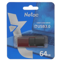 Карта USB3.0 64 GB NETAC NT03U182N-064G-30RE красный/черный