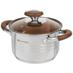 Кастрюля Daniks Веллингтон, нерж., индукция, 2 л. (GS-01415-16CA)(397628)