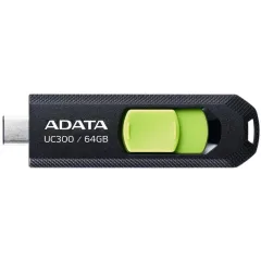 Карта USB3.2 64 GB ADATA UC300 (ACHO-UC300-64G-RBK/GN) Type-C черный/зеленый