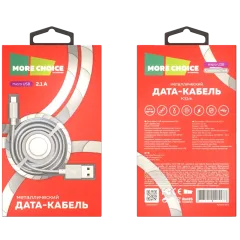 Кабель USB 2.0 A вилка - microUSB 1 м More choice K31m (Серебристый)