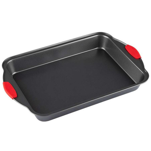 Форма для выпечки сталь MALLONY COTTURA, прямоугол, силикон.ручки, 45,5х29,5х5 см, черная (107037)
