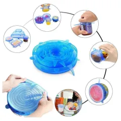 Крышки силиконовые HouseWives растягивающиеся, синие, 6 шт. (124449305)