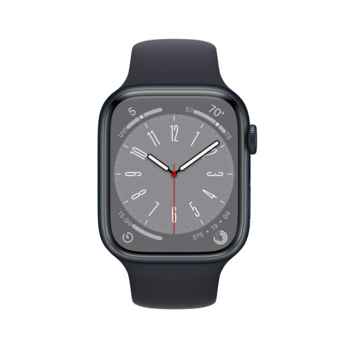 Смарт-часы Apple Watch 8 GPS Midnight Aluminum Case with Midnight Sport Band 45mm полночно-черный