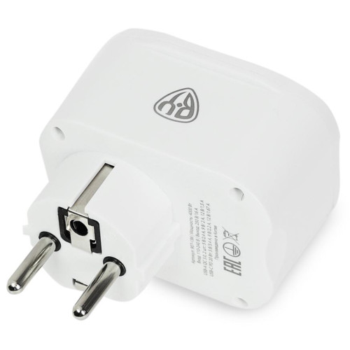 Разветвитель BY 1 гнездо, 2xUSB-A QC3.0, USB-C PD (907-136)