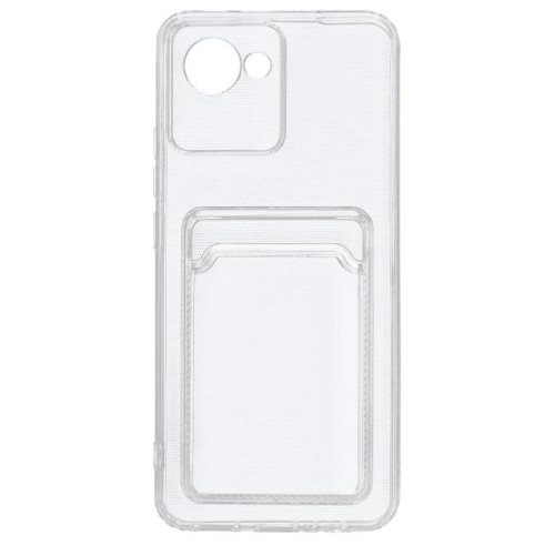 Бампер Realme C30 4G ZIBELINO Silicone Card Holder прозрачный защита камеры