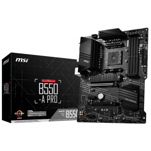 М/П SOC-AM4 MSI B550-A PRO Soc-AM4 AMD B550 4xDDR4 ATX AC`97 8ch(7.1) GbLAN RAID+HDMI+DP