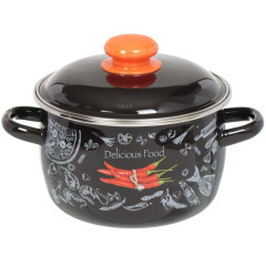 Кастрюля APPETITE Chilli, эмаль, индукция, черная, 2,0л (1МС161Р)(310971)