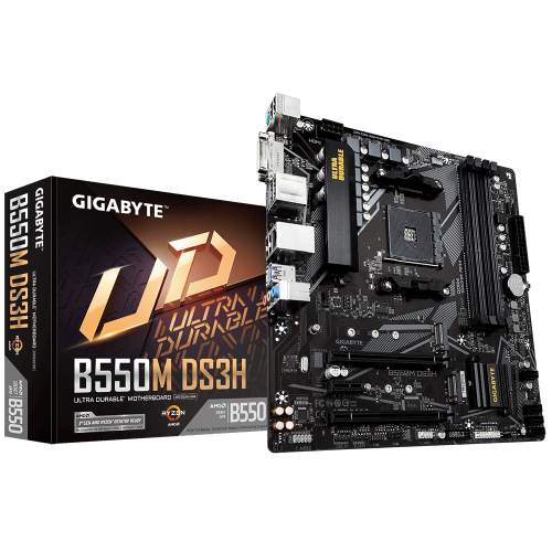 М/П SOC-AM4 Gigabyte B550M DS3H 4xDDR4 mATX AC`97 8ch(7.1) GbLAN RAID+DVI+HDM