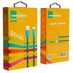 Кабель USB 2.0 A вилка - Type C 1 м More choice K20a нейлон 2.1A синий