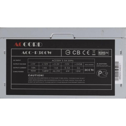 Блок питания Accord ATX 300W ACC-P300W (20+4pin) 3*SATA I/O switch