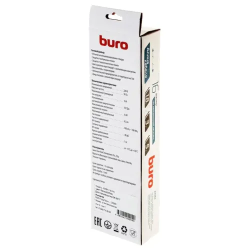 Фильтр сетевой Buro 600SH-16-3-W 3м (6 розеток) белый