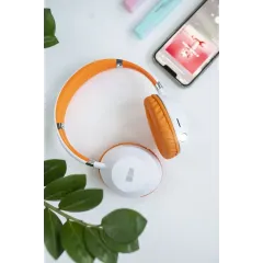 Гарнитура Bluetooth More choice HW34S белый/оранжевый (*5)