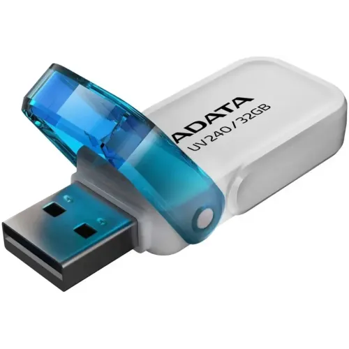 Карта USB2.0 32 GB A-DATA AUV240-32G-RWH белый/голубой