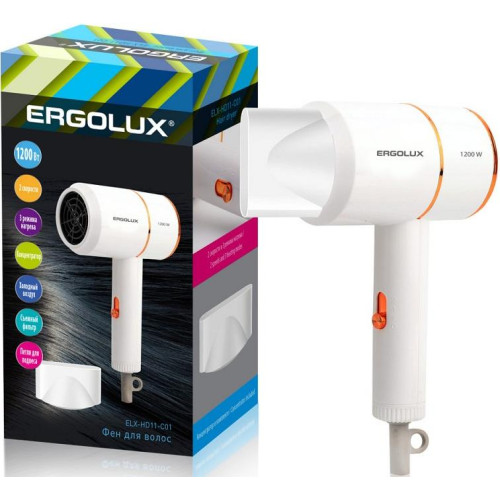 Фен ERGOLUX ELX-HD11-C01 белый/золото