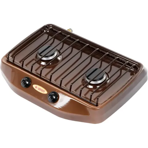 Настольная газовая плита GEFEST 700-02 коричневая (2 конфорки)