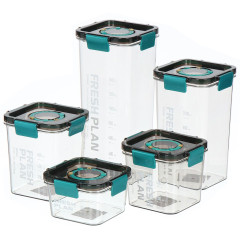 Банка для хранения продуктов, квадрат, 0.6 л (PET0549)