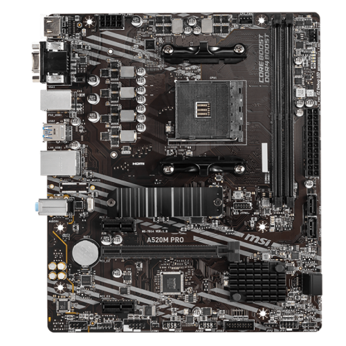 М/П SOC-AM4 MSI A520M PRO 2xDDR4/mATX/HDMI, DP, VGA
