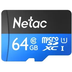 Карта micro-SD 64 GB Netac NT02P500STN-064G-R P500 + adapter Class10 