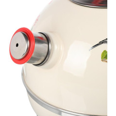 Чайник со свистком Рубин Цветущий гранат, эмаль, слоновая кость, 3,5 л. (ТМ04/35/04/37/H13)(430217)