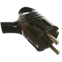 Вилка ЭРА 2P+E угловая 16А черная Vx4-B (698547)