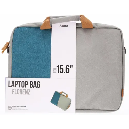Сумка ноутбука 15.6" Hama Florence серый/бирюзовый полиэстер (00217122)