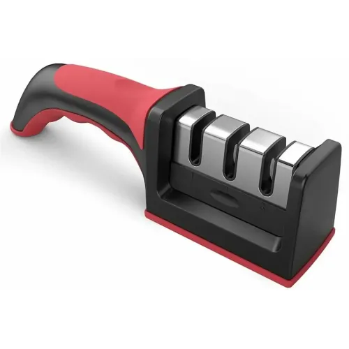 Точилка для ножей SHARPENER, с 3-х этапной заточкой, черный/красный (Y4-8841)(485156)