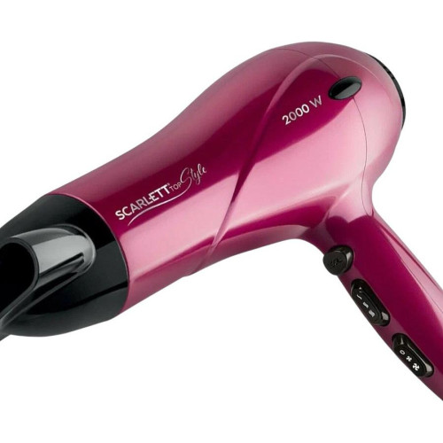 Фен SCARLETT SC-HD70I67 черный/малиновый