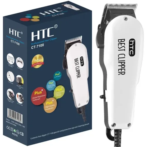 Машинка для стрижки HTC CT-7108 белая (сет)