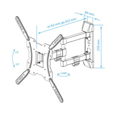 Подставка д/ТВ KROMAX GALACTIC-40 22"-65" черный