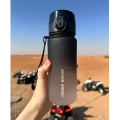 Бутылка для воды спортивная COSMO, черная, 500 мл.