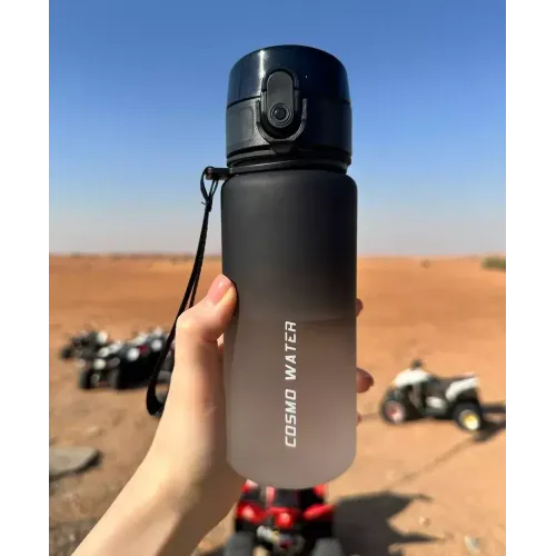 Бутылка для воды спортивная COSMO, черная, 500 мл.