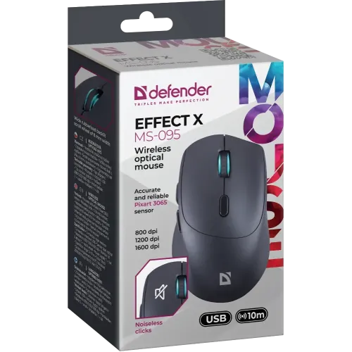 Мышь Defender Effect X MS-095 черный