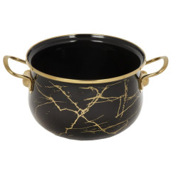 Кастрюля Daniks Черный мрамор, эмаль, индукция, 4.5 л (Y4-8969)(484349)