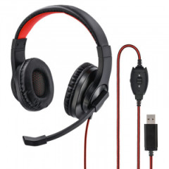 Гарнитура HAMA HS-USB400 черный/красный