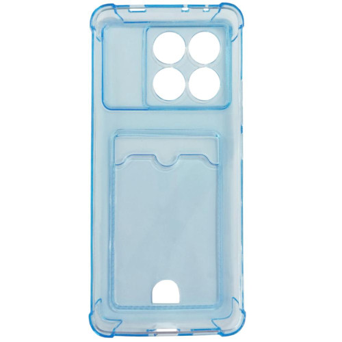 Бампер Xiaomi Poco X6 Pro 5G ZIBELINO Silicone Card Holder голубой защита камеры