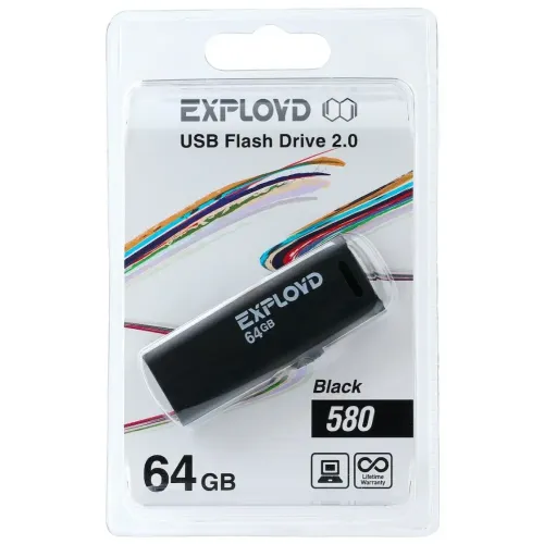 Карта USB2.0 64 GB EXPLOYD 580 черный