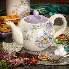 Чайник заварочный, 950 мл, доломит Daniks, Флорина, сиреневый (419438)