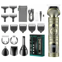 Машинка для стрижки VGR V-106, бронза (набор)